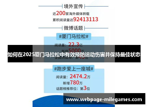 如何在2025厦门马拉松中有效预防运动伤害并保持最佳状态