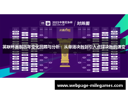 英联杯赛制历年变化回顾与分析：从单场决胜到引入点球决胜的演变